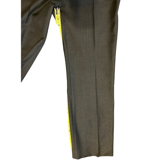 Vintage Bernard Zins Women's Dark Khaki Green Wool & Kashmir Trousers Size 8 - Picture 8 of 14